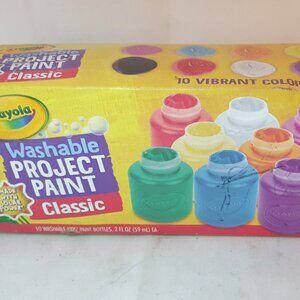 Crayola Washable Kids Paint Set of 10 Bottles 2 FL Oz / 59 Ml (1 Missing)